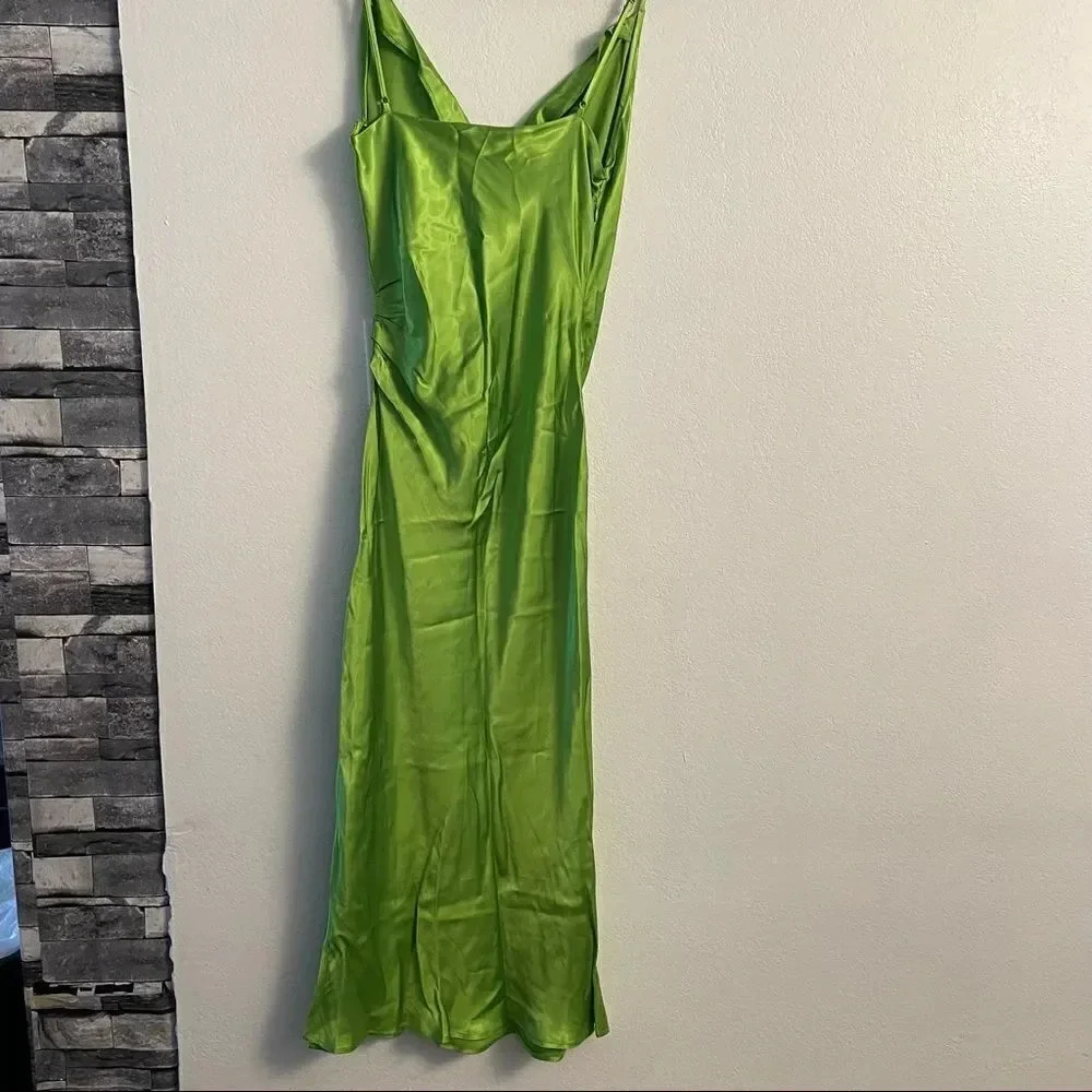 Zara neon green slip dress - Picture 9 of 16